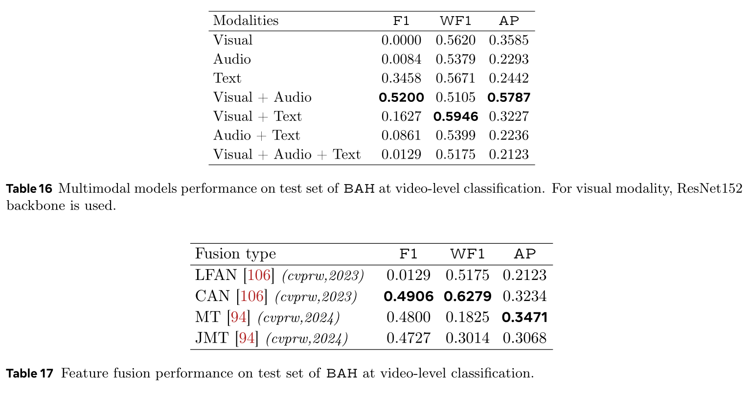 Dataset: Video - performance